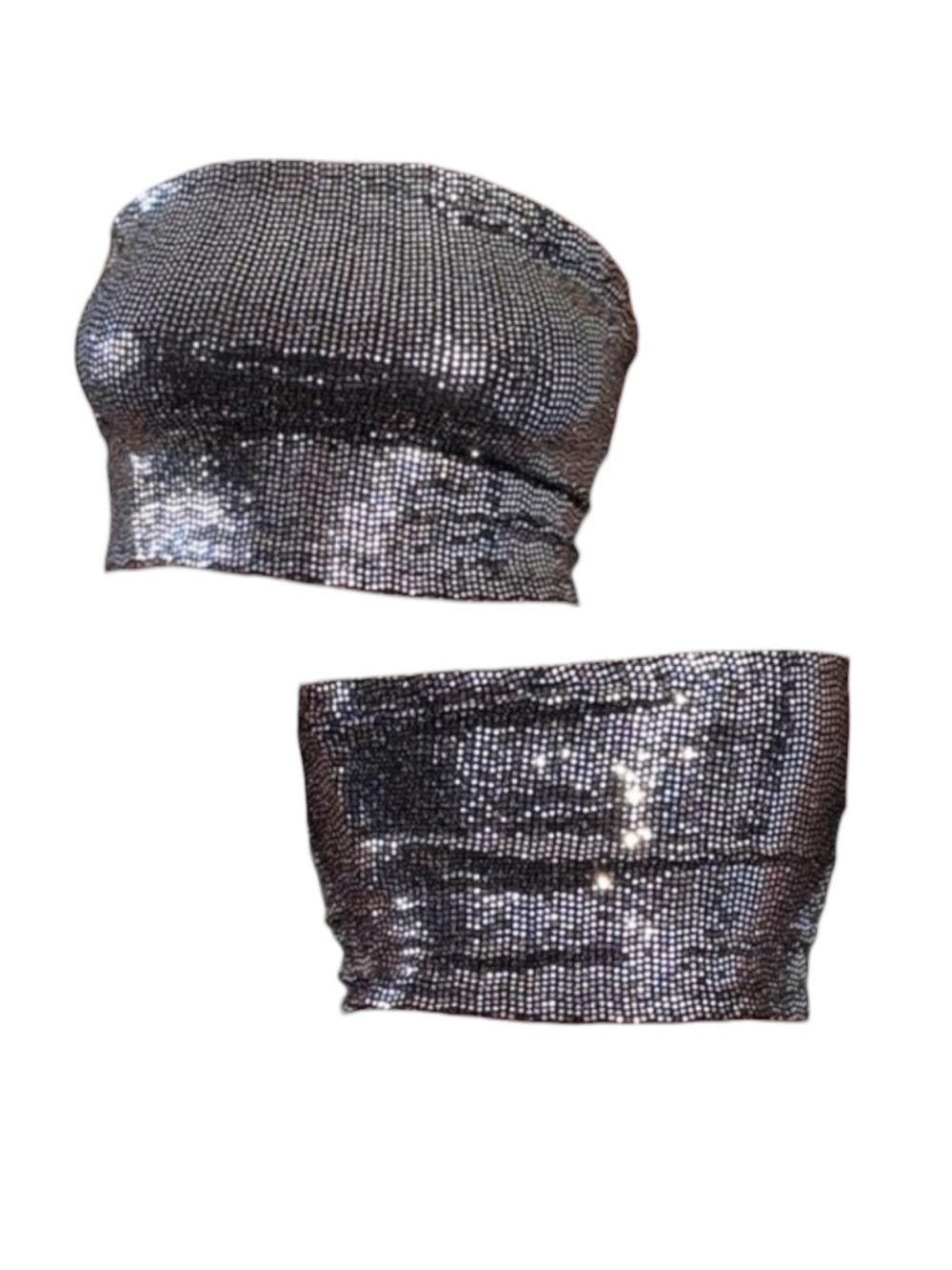 Charlotte Russe Metallic Silver Crop Top
